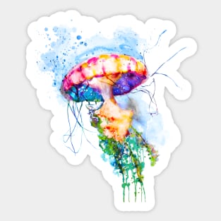 Colorful Watercolor Jellyfish Sticker